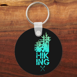 Hiking and Trekking Outdoor Vintage Forest Design Key Ring