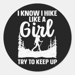 Hiking Art For Men Women Outdoor Nature Hiker Camp Classic Round Sticker