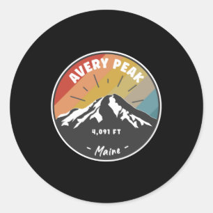 Hiking Avery Peak Maine Classic Round Sticker
