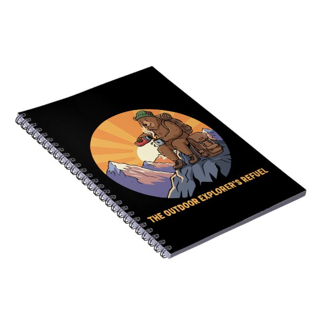 Hiking Bear Coffee Break | Cute Outdoor Explorer's Notebook (Right Side)