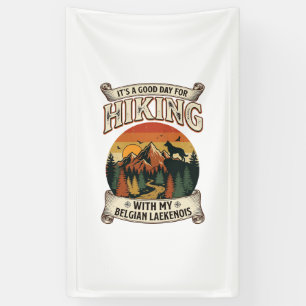 Hiking Belgian Laekenois Dog Mountain Sunset Fores Banner
