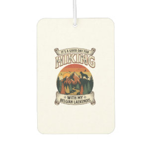Hiking Belgian Laekenois Dog Mountain Sunset Fores Car Air Freshener