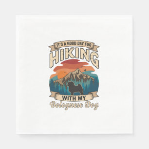 Hiking Bolognese Dog Mountains Sunset Napkin
