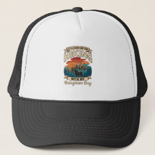 Hiking Bolognese Dog Mountains Sunset Trucker Hat