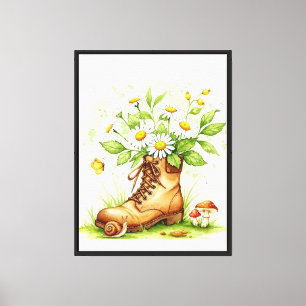 Hiking boot canvas print