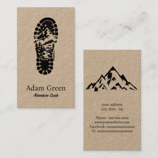 Hiking boot silhouette business card