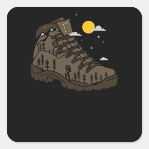 Hiking Boot Square Sticker