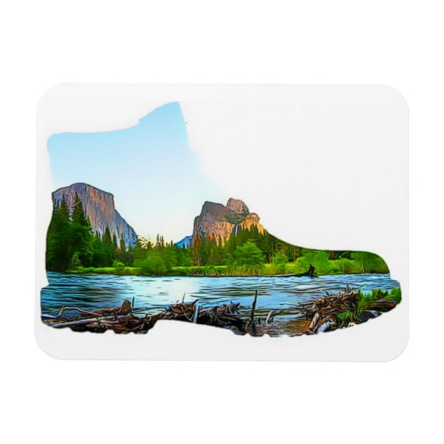 Hiking boot views magnet (Horizontal)