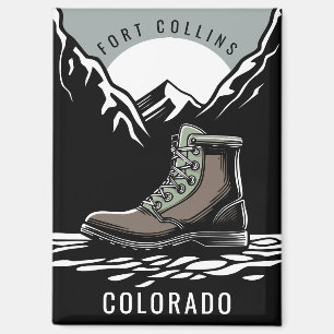 Hiking Boots Let's Go Hike Colorado Fort Collins Magnet