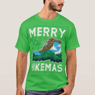 Hiking Boots Mountains Camping Merry Christmas  T-Shirt