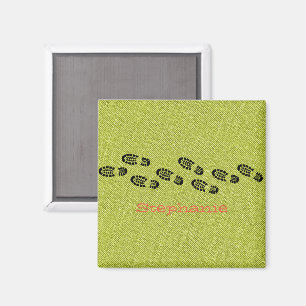 Hiking Boots Name Green Denim Adventure Fun Magnet