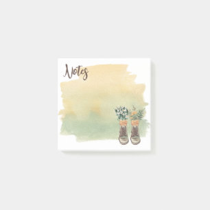 Hiking Boots & Wildflowers Post-it Notes