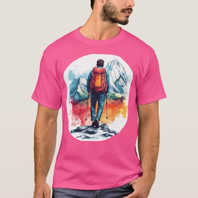 Hiking Boy In Mountains Active T-Shirt (Front)