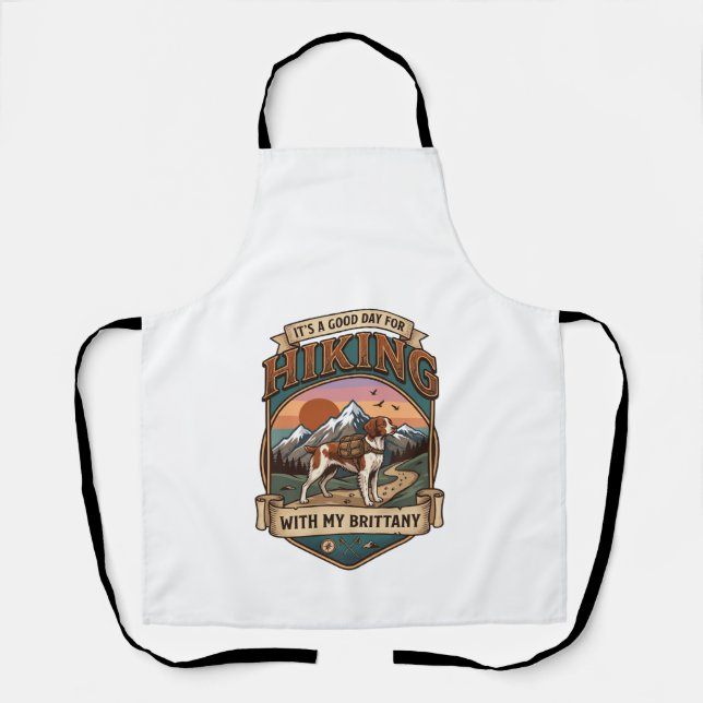 Hiking Brittany Dog Backpack Mountains Apron (Front)