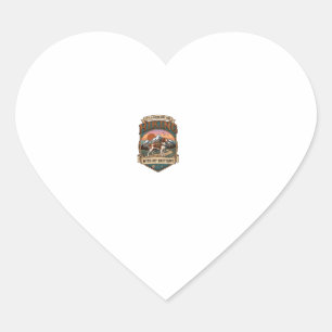 Hiking Brittany Dog Backpack Mountains Heart Sticker