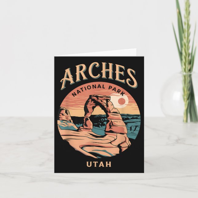 Hiking Camping Adventure Explorer Arches National  Card (Front)
