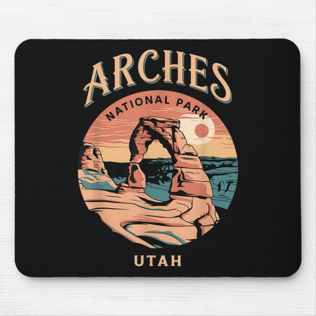 Hiking Camping Adventure Explorer Arches National  Mouse Pad (Front)