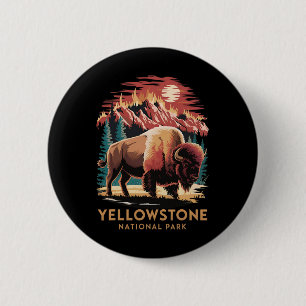 Hiking Camping Explore Yellowstone National Park N 6 Cm Round Badge