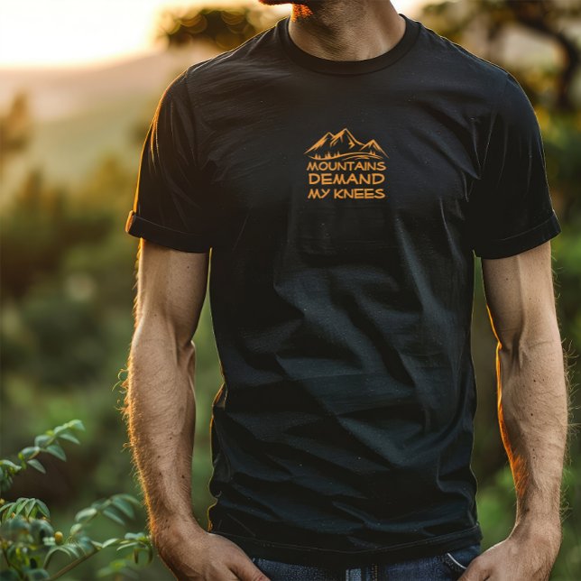 Hiking camping humor black orange T-Shirt (Creator Uploaded)