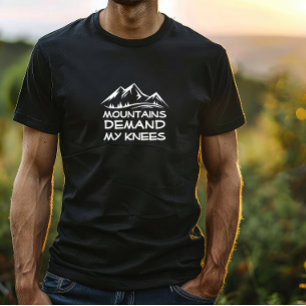 Hiking camping humor black white T-Shirt