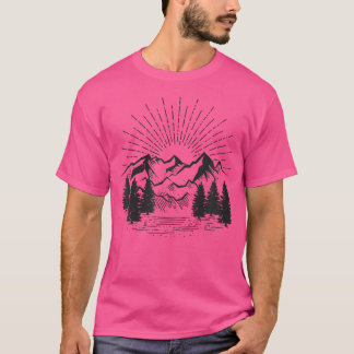 Hiking Camping Nature Adventure Lover Minimal Retr T-Shirt