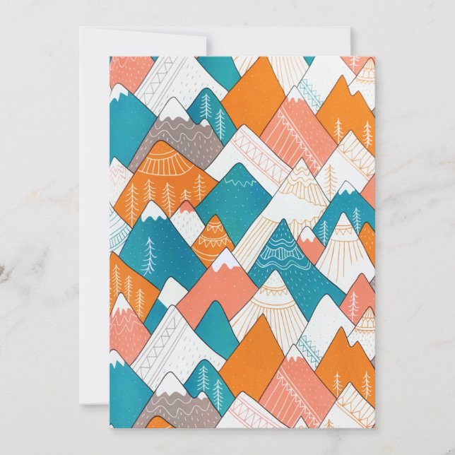 Hiking Camping World Travel Mountain Peaks Holiday Card (Front)