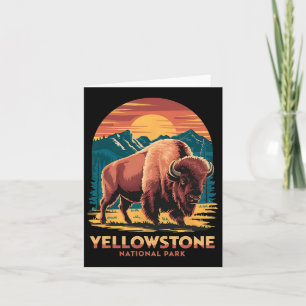 Hiking Camping Yellowstone National Park Bison Wil Card