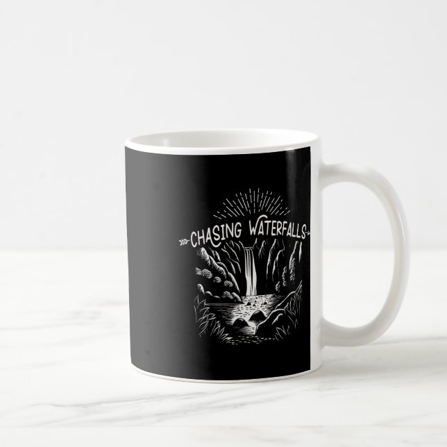 Hiking Chasing Waterfall Hikers Nature Lover  Coffee Mug (Right)