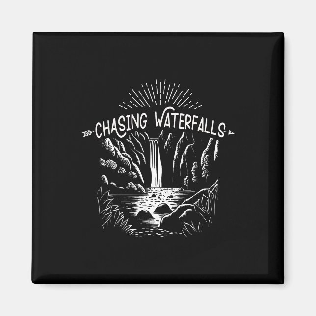 Hiking Chasing Waterfall Hikers Nature Lover  Magnet (Front)