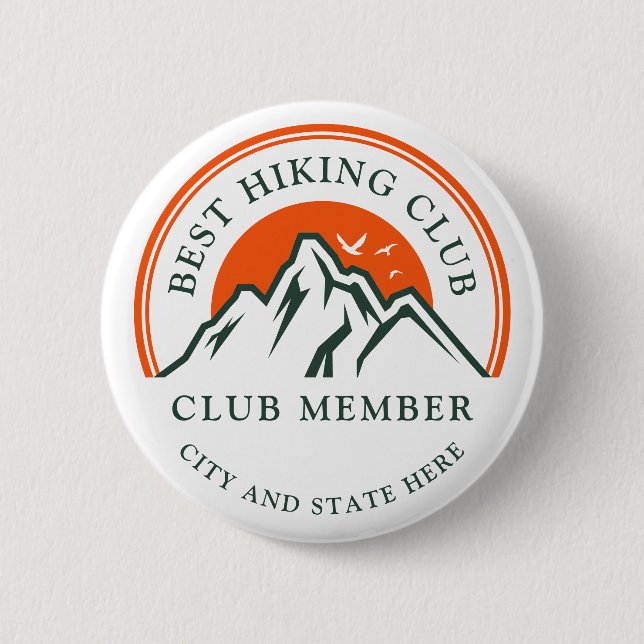 Hiking Club Logo Business Employees Members Custom 6 Cm Round Badge (Front)