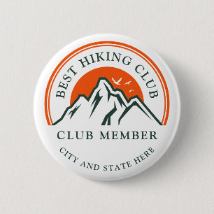 Hiking Club Logo Business Employees Members Custom 6 Cm Round Badge
