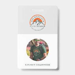 Hiking Club Photo Employee Members ID Badge