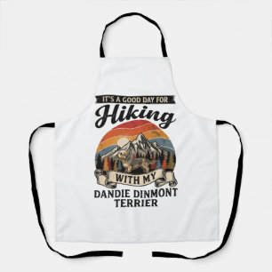 Hiking Dandie Dinmont Terrier Dog Mountain Retro S Apron