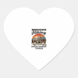 Hiking Dandie Dinmont Terrier Dog Mountain Retro S Heart Sticker