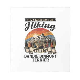 Hiking Dandie Dinmont Terrier Dog Mountain Retro S Notepad