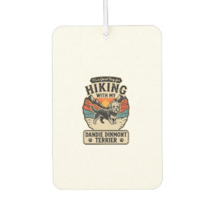Hiking Dandie Dinmont Terrier Dog Mountain Sunset Car Air Freshener
