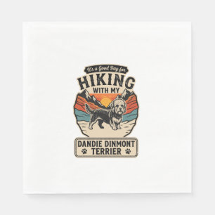 Hiking Dandie Dinmont Terrier Dog Mountain Sunset Napkin