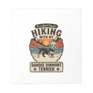 Hiking Dandie Dinmont Terrier Dog Mountain Sunset Notepad