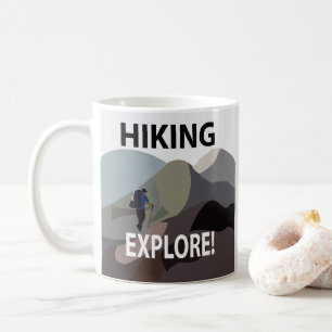 Hiking Explore Mountains Adventure Hiking Coffee Mug