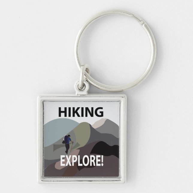 Hiking Explore Mountains Adventure Hiking  Key Ring (Front)