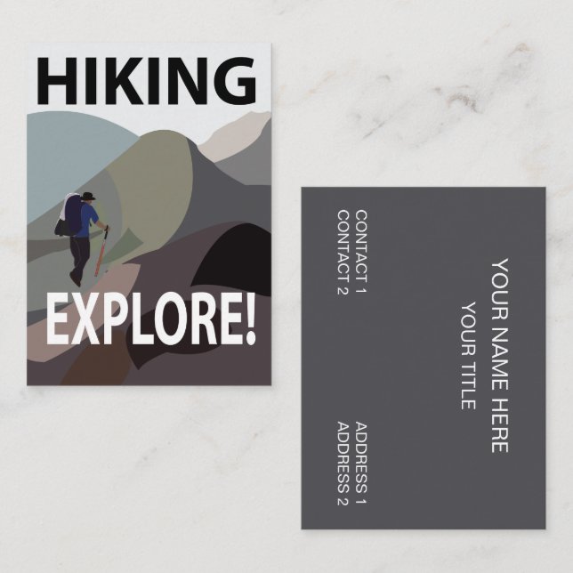 Hiking Explore Mountains Hiking  Business Card (Front/Back)