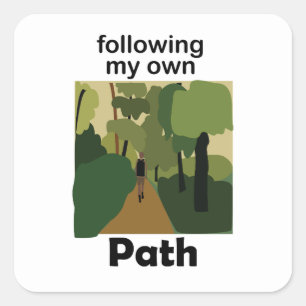Hiking Following My Own Path Wanderlust Square Sticker