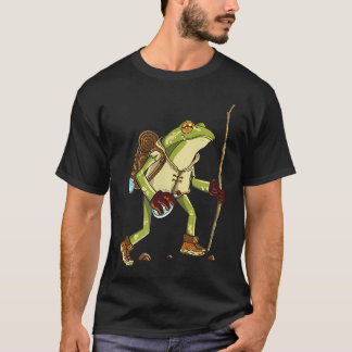 Hiking Frog Cottagecore Nature T-Shirt
