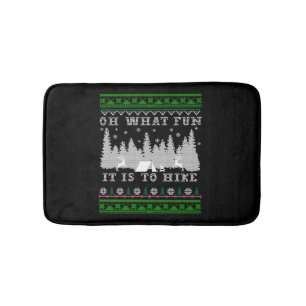 hiking fun Ugly Christmas Bath Mat