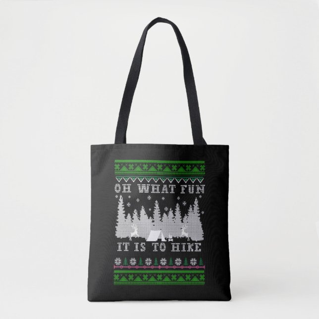 hiking fun Ugly Christmas Tote Bag (Front)