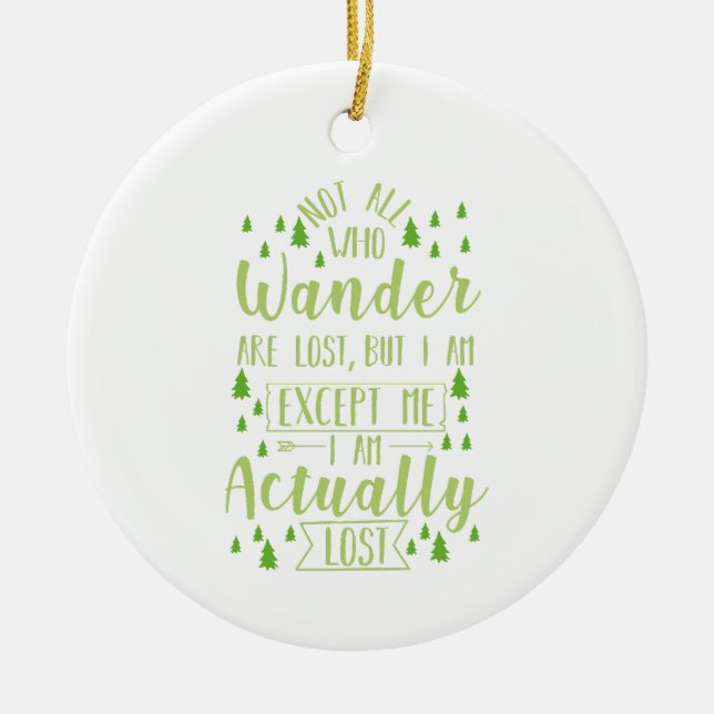 Hiking Funny Saying  Ceramic Tree Decoration (Front)