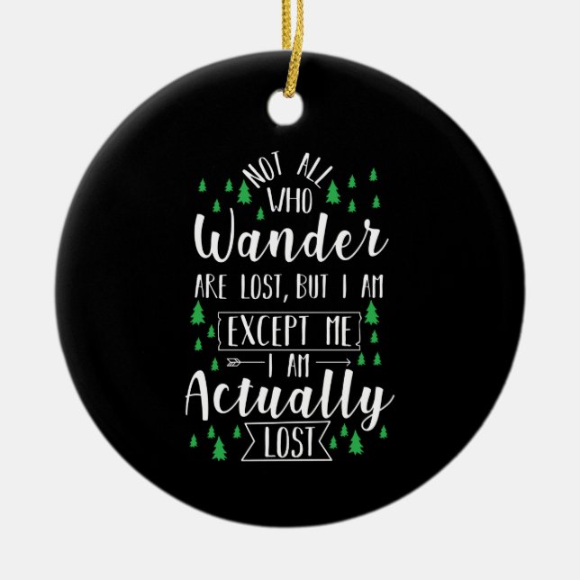 Hiking Funny Saying Ceramic Tree Decoration (Front)