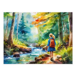 Hiking Girl Photo Print