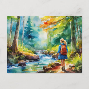 Hiking Girl Postcard