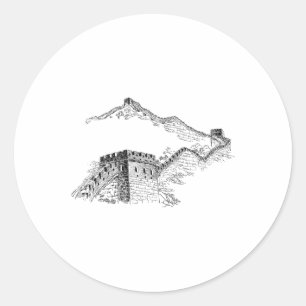 Hiking Great Wall China Explore World's Greatest W Classic Round Sticker